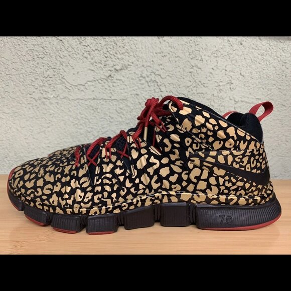 RARE🚀Nike Free Trainer 7.0 NRG Gold Cheetah Print Olympic 599087-006 Size 10 - Picture 3 of 8